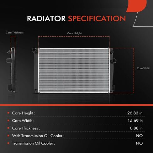 A-Premium Engine Coolant Radiator Assembly Compatible with Toyota RAV4 2009 2010 2011 2012 2013 2014 2015, L4 2.5L, Replace# 164000V030, 8012891 in Saudi Arabia