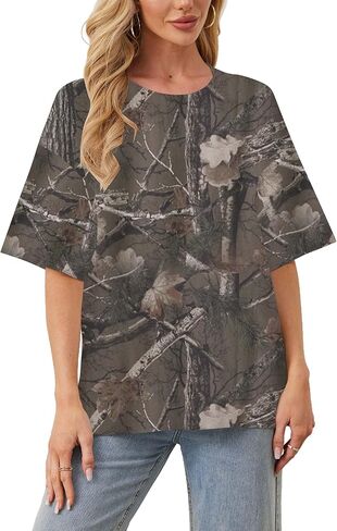 MISSACTIVER Women Camo T Shirts for Men Graphic Short Sleeve Oversized Tops Unisex Summer Maple Leaf Print Tshirts in Saudi Arabia