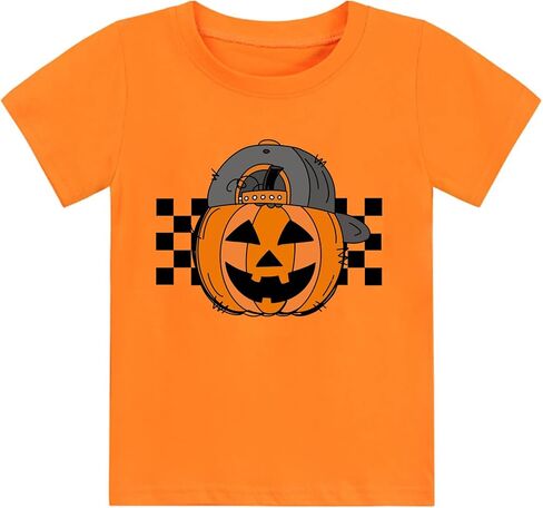 قمصان للأولاد والبنات للهالوين للأطفال الصغار بأكمام قصيرة تي شيرت Monster Truck Ghost Pumpkin تي شيرت علوي من 2 إلى 7 سنوات in Kuwait