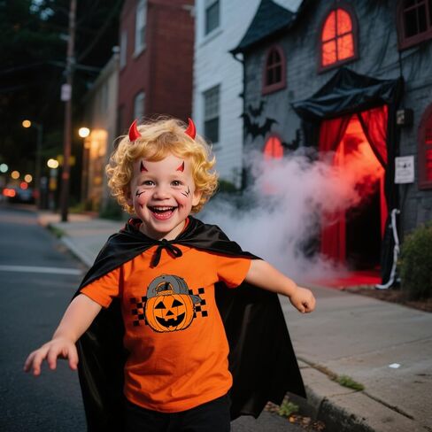 قمصان للأولاد والبنات للهالوين للأطفال الصغار بأكمام قصيرة تي شيرت Monster Truck Ghost Pumpkin تي شيرت علوي من 2 إلى 7 سنوات in Kuwait