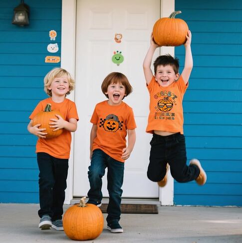 قمصان للأولاد والبنات للهالوين للأطفال الصغار بأكمام قصيرة تي شيرت Monster Truck Ghost Pumpkin تي شيرت علوي من 2 إلى 7 سنوات in Kuwait