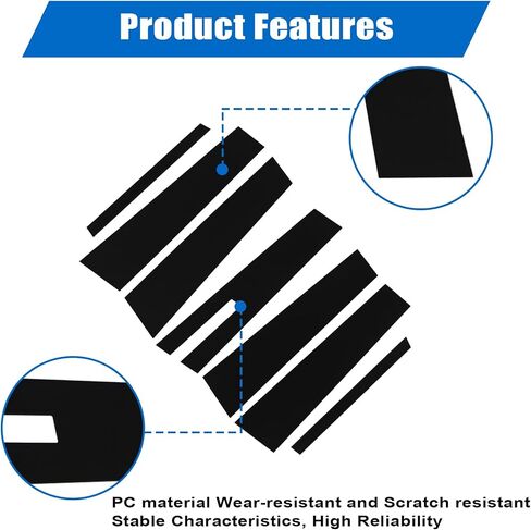 FZJDSD 4Pcs Glossy Black Car Door Pillar Posts Trim Compatible with Dodge Ram 1500 2500 3500 2009-2018 Outer Pillar Post Panel Covers in Saudi Arabia