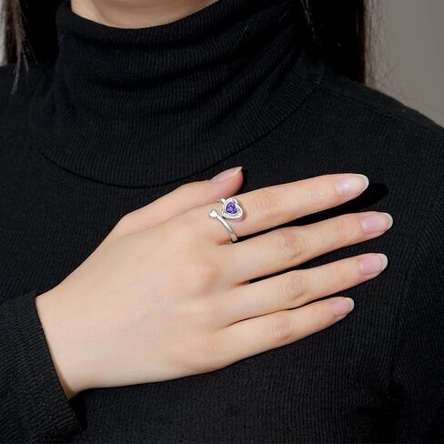 925 Sterling Silver Heart Urn Rings for Ashes for Women Adjustable Cremation Urn Ring for Ashes Keepsake Memorial Jewelry in Kuwait