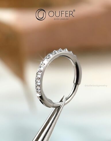 OUFER 20 جرام حلقات الأنف للنساء والرجال، 316L من الفولاذ الجراحي مكعب الزركون مجوهرات ثقب الأنف، Daith Helix Rook Conch الغضروف هوب أقراط الشفاه in Saudi Arabia