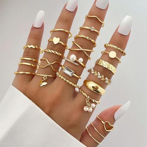 Dainty Knuckle Stackable Vintage Midi Hollow Rings for Women in Saudi Arabia