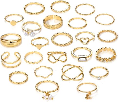Dainty Knuckle Stackable Vintage Midi Hollow Rings for Women in Saudi Arabia
