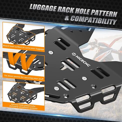 NICECNC Black Motorcycle Rear Luggage Rack Cargo Rack Luggage Shelf Compatible with 690 Enduro R 2019 2020 2021 2022 2023, Compatible with GasGas ES/SM 700 2022 2023 in Saudi Arabia