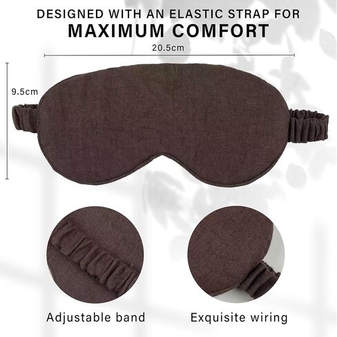 Eye mask Pure Linen Sleep Mask with Elastic Band, No Pressure On Eyes,Side Sleeper Eye Cover Organic Cotton Core Blindfold,Napping & Yoga Travel Essentials (Natural) in Saudi Arabia