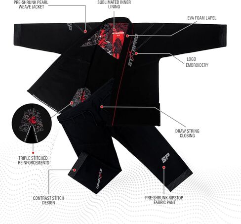 Starpro Ronin المنكمش مسبقًا Jiu Jitsu Gi، BJJ Gi للرجال العديد من المقاسات والألوان للرجال BJJ Gi، البرازيلي Jiu Jitsu Gi، Gi BJJ in Kuwait