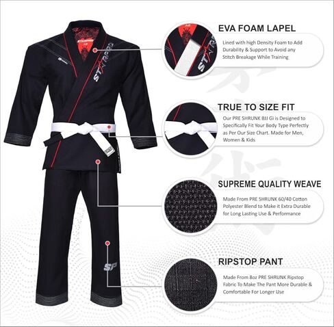 Starpro Ronin المنكمش مسبقًا Jiu Jitsu Gi، BJJ Gi للرجال العديد من المقاسات والألوان للرجال BJJ Gi، البرازيلي Jiu Jitsu Gi، Gi BJJ in Kuwait