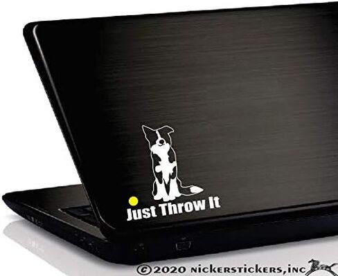 JUST Throw IT | Border Collie Dog Vinyl Decal by NickerStickers® in Saudi Arabia