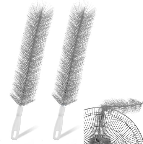 2 Pcs Fan Cleaner Brushes, Bendable Fan Cleaning Brush Cobweb Duster Set Microfiber Head Washable Brush for Ceiling Fan Air Vents Curtains Cars Box Fan(Grey) in Kuwait