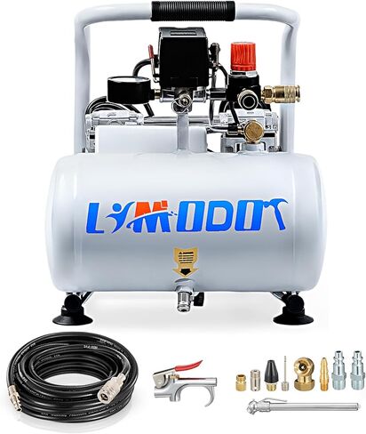Air Compressor, Ultra Quiet Air Compressor, Only 68dB, 6 Gallon Durable Steel Air Tank, 4.2CFM @ 90PSI, Oil-Free, Ideal For Shop, Garage, Car, Pneumatic Tool, 1.7 HP in Kuwait
