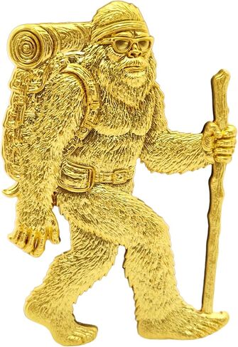 Bigfoot Camping Emblem – 3D Metal Sasquatch Badge for Cars, Campers, and Coolers (Silver) in Saudi Arabia