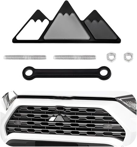 Front Grille Badge, Classic Retro Tri-Color Stripe Automotive Mesh Grille Label Emblem, Decorative Decal Badge Compatible with Tacoma 4Runner, Decoration Car Accessories (D) in Saudi Arabia