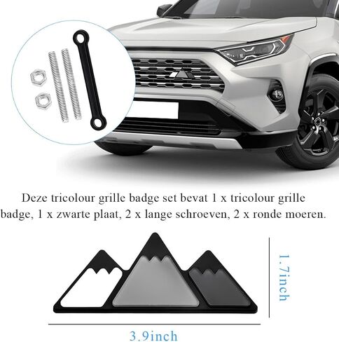 Front Grille Badge, Classic Retro Tri-Color Stripe Automotive Mesh Grille Label Emblem, Decorative Decal Badge Compatible with Tacoma 4Runner, Decoration Car Accessories (D) in Saudi Arabia