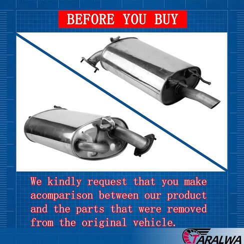 Rear Muffler fits: 2004-2009 Toyota Prius 1.5L Replacement Parts,T-TP01 in Saudi Arabia
