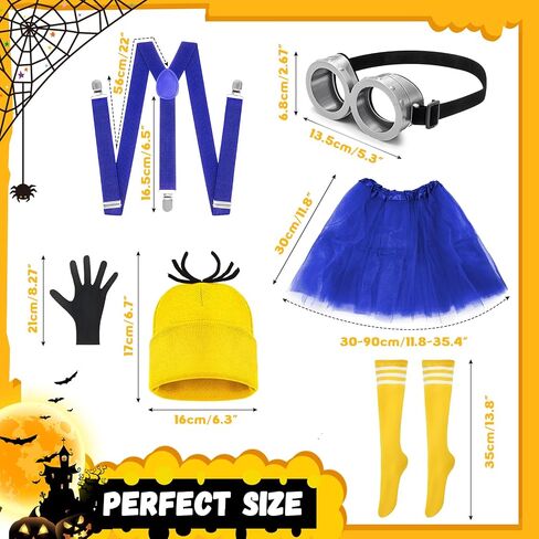 6 Pcs Yellow Halloween Costume for Adult Women - Halloween Costumes Accesories Accessories Set Yellow Cosplay in Saudi Arabia
