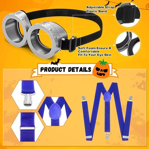 6 Pcs Yellow Halloween Costume for Adult Women - Halloween Costumes Accesories Accessories Set Yellow Cosplay in Saudi Arabia