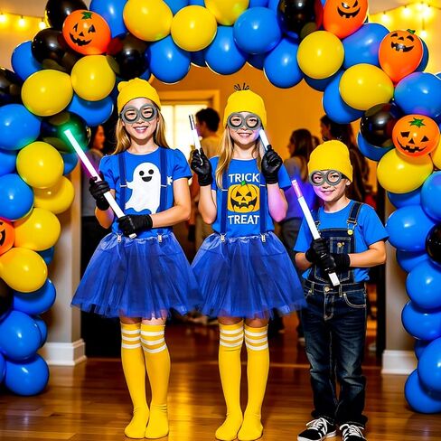 6 Pcs Yellow Halloween Costume for Adult Women - Halloween Costumes Accesories Accessories Set Yellow Cosplay in Saudi Arabia