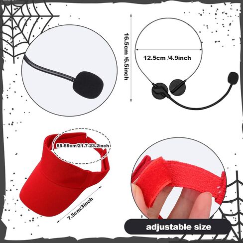 7 Pcs Fast Food Cow Costume Accessories Include Headband Nose Tail Headband Red Sun Hat Marker Pen with Blank Tag for Adults Halloween Cosplay in Saudi Arabia