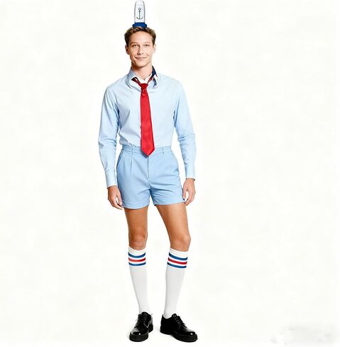 3Pcs Sailor Costume Accessories Set Include Headband with Anchor Cap, Neck Tie, Socks for Men Women Halloween Dress Up(blue set, average) in Saudi Arabia
