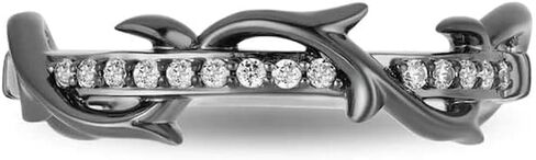 0.40 Ct Round Cut White Diamonds Enchanted Disney Maleficent Wedding Band Ring in 925 Sterling Silver Two Tone Gold Finish in Saudi Arabia