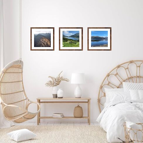 إطار صورة مقاس 9 × 9 مع حصيرة، عرض 7 × 7 مع حصيرة أو 9 × 9 بدون حصيرة، إطارات صور خشبية مربعة 9 × 9 للتعليق على الحائط أو سطح الطاولة، عبوة واحدة، أسود in Saudi Arabia