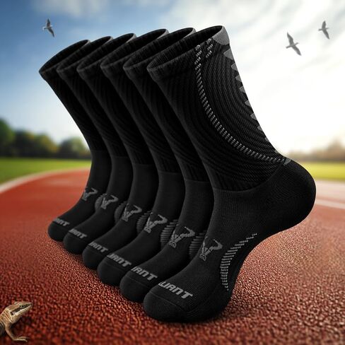 Men Socks,Athletic Compression Crew Socks Cushioned for Men Running Sports Hiking Fishing Arch Support in Saudi Arabia
