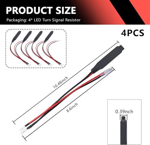 4 قطع إشارة الانعطاف LED للدراجات النارية، مقاومات الحمل العملية LED أجزاء إشارة الانعطاف لحل مشكلات إشارات الانعطاف للدراجات النارية، مصابيح LED 12 فولت 10 وات تتحول إلى مقاوم الإشارات in Kuwait