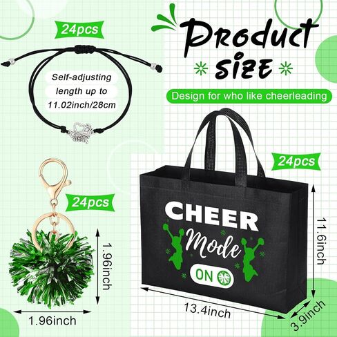 72 Pcs Cheerleading Gifts 24 Cheer Bags Portable 24 Pom Pom Keychain 24 Cheerleading Bracelet Canvas Cheerleading Makeup Bag Bulk Cheer Gifts Female Teammates Toiletries Accessories(Blue) in Saudi Arabia