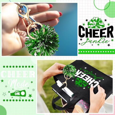 72 Pcs Cheerleading Gifts 24 Cheer Bags Portable 24 Pom Pom Keychain 24 Cheerleading Bracelet Canvas Cheerleading Makeup Bag Bulk Cheer Gifts Female Teammates Toiletries Accessories(Blue) in Saudi Arabia