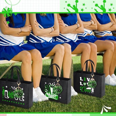 72 Pcs Cheerleading Gifts 24 Cheer Bags Portable 24 Pom Pom Keychain 24 Cheerleading Bracelet Canvas Cheerleading Makeup Bag Bulk Cheer Gifts Female Teammates Toiletries Accessories(Blue) in Saudi Arabia