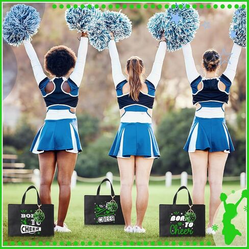 72 Pcs Cheerleading Gifts 24 Cheer Bags Portable 24 Pom Pom Keychain 24 Cheerleading Bracelet Canvas Cheerleading Makeup Bag Bulk Cheer Gifts Female Teammates Toiletries Accessories(Blue) in Saudi Arabia