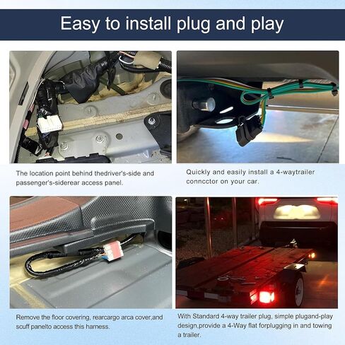 4 Pin Trailer Wiring Harness Fit for Toyota RAV4 & RAV4 Prime Hybrid 2019-2024 Plug-in Simple Custom-Fit T-Connector 4-Pole Flat Trailer Light Connector Trailer Hitch Wiring Replace 56434 in Saudi Arabia