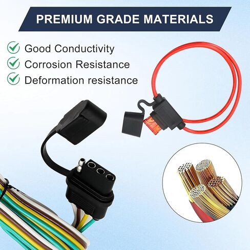 4 Pin Trailer Wiring Harness Fit for Toyota RAV4 & RAV4 Prime Hybrid 2019-2024 Plug-in Simple Custom-Fit T-Connector 4-Pole Flat Trailer Light Connector Trailer Hitch Wiring Replace 56434 in Saudi Arabia