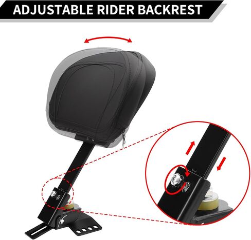 TCMT Plug-In Driver Rider Backrest Pad Fits For Harley Touring Road King Electra Glide Road Glide Street Glide 1997-2025 in Saudi Arabia