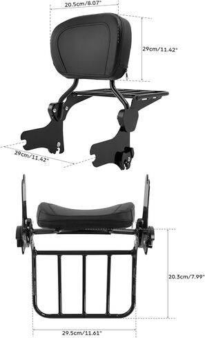Green-L Chrome Sissy Bar Backrest Pad with Luggage Rack Fit for Harley Road King 1997-2008 in Saudi Arabia