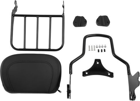 Green-L Chrome Sissy Bar Backrest Pad with Luggage Rack Fit for Harley Road King 1997-2008 in Saudi Arabia
