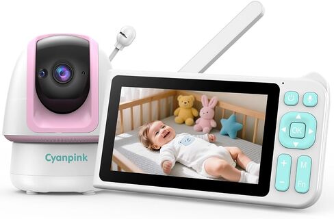 Video Baby Monitor, 2000ft Long Range, Enhanced Signal Stability, No WiFi, 5" HD Screen, 28-Hour 5000mAh, 1080p Camera, Super Clear Night Vision, 2-Way Audio, Cry | Motion Alarm, PTZ in Saudi Arabia
