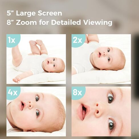 Video Baby Monitor, 2000ft Long Range, Enhanced Signal Stability, No WiFi, 5" HD Screen, 28-Hour 5000mAh, 1080p Camera, Super Clear Night Vision, 2-Way Audio, Cry | Motion Alarm, PTZ in Saudi Arabia
