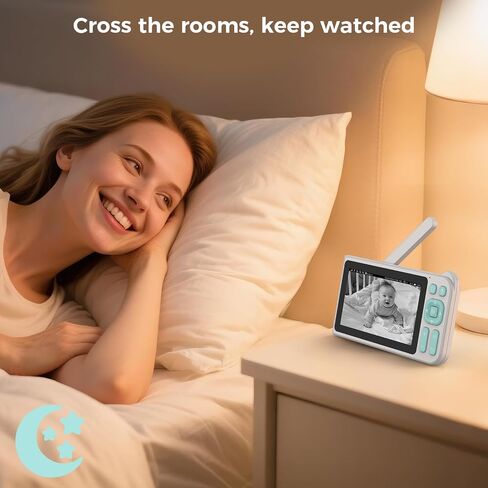 Video Baby Monitor, 2000ft Long Range, Enhanced Signal Stability, No WiFi, 5" HD Screen, 28-Hour 5000mAh, 1080p Camera, Super Clear Night Vision, 2-Way Audio, Cry | Motion Alarm, PTZ in Saudi Arabia