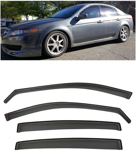 for 2004-2008 Acura TL | EOS Visors JDM in-Channel Style Smoke Tinted Side Vents Window Deflectors Rain Guard in Saudi Arabia