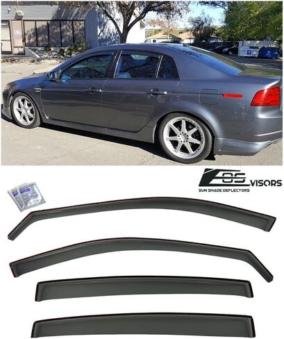 for 2004-2008 Acura TL | EOS Visors JDM in-Channel Style Smoke Tinted Side Vents Window Deflectors Rain Guard in Saudi Arabia