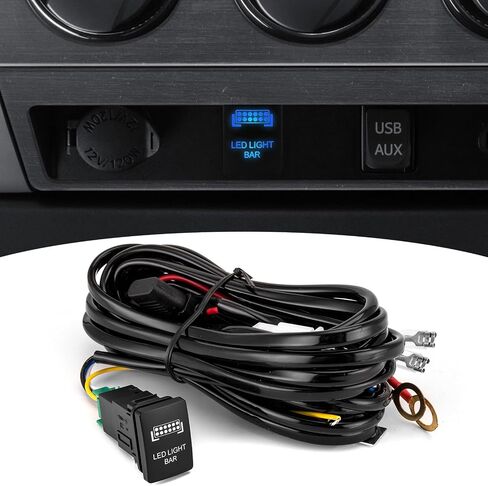 Wsays Light Bar Wiring Harness Push Button Switch Kit Compatible with Toyota 4Runner Sequoia Highlander Tacoma Tundra RAV4 Yaris Land Cruiser 2006-On in Saudi Arabia