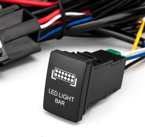 Wsays Light Bar Wiring Harness Push Button Switch Kit Compatible with Toyota 4Runner Sequoia Highlander Tacoma Tundra RAV4 Yaris Land Cruiser 2006-On in Saudi Arabia