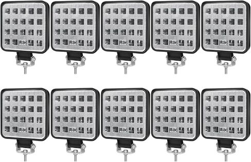 ANTOM 12v Led Flood Tractor Work Reserve Lights, 57W Backup Driving Lights for Tow Trucks, Tractor, Trailer Cargo, Skid Steer, Forklift, Kayak,10PCS Square in Kuwait