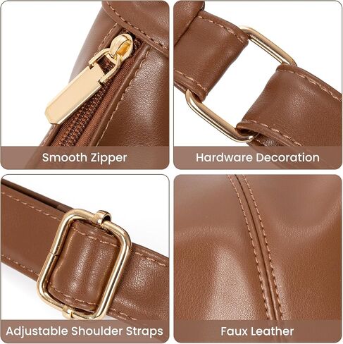 Badiya Hobo Bags for Women Tote Handbags Pu Leather Ultra Soft Slouchy Tote Purses Foldable Crossbody Bag in Kuwait