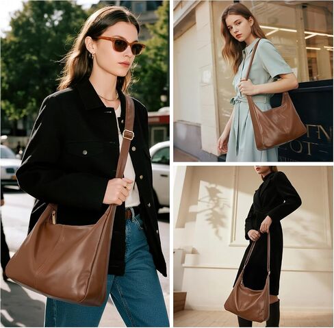 Badiya Hobo Bags for Women Tote Handbags Pu Leather Ultra Soft Slouchy Tote Purses Foldable Crossbody Bag in Kuwait