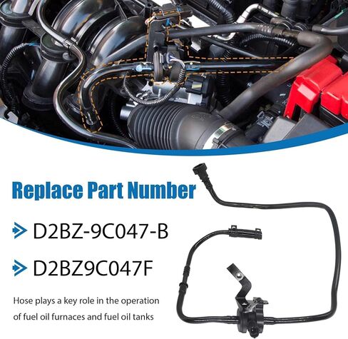 D2BZ9C047F Fuel Evaporative Emissions Vapor Canister Purge Valve Solenoid Hose Lines Compatible with 2014 2015 2016 2017 2018 2019 Ford Fiesta 1.6L Replaces # D2BZ-9C047-F in Saudi Arabia
